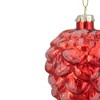Northlight Frosted Pine Cone Glass Christmas Ornament - 3.25" - Red - 4 of 4