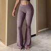BABYYER Women's Slim High Waist Textured Flare Leggings, Stretchy Comfy Sports Lounge Yoga Pants - 2 of 4