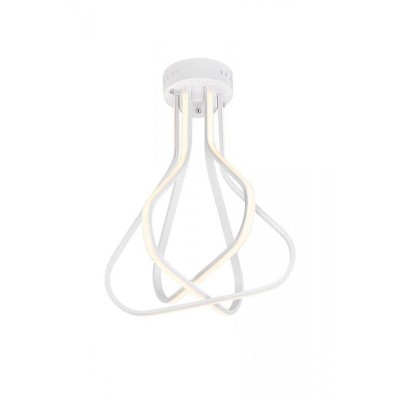 Elegant Lighting Dahlia 3 light in White Flush mount