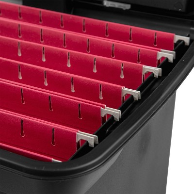 Sterilite Black Plastic Portable File Box with Clear Lid