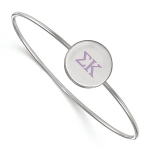 Black Bow Jewelry Sterling Silver Sigma Kappa Greek Life Bangle Bracelet 6 Inch - 1 of 3