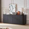 APRILSOUL Sideboard Storage Cabinet TV Stand with wave pattern Buffet Cabinet Wooden Vertical Striped Cabinet for Kitchen/Bedroom/Entryway. Black - 3 of 4