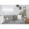 AuldHome Design Boho Farmhouse Throw Pillow Covers, 16 x 16 Black and Off White Fringed Couch Pillows - 3 of 4