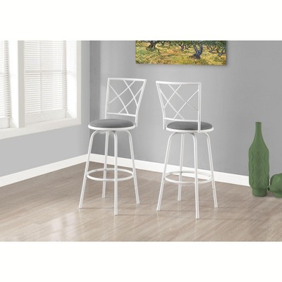 NicBex Set of 2  Bar Stools for Kitchen Island,Modern Counter Bar Stools with Metal legs,Leather Bar Chairs for Dining Rooms,Kitchens Islands,White