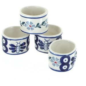 Blue Rose Polish Pottery S113 Manufaktura Napkin Ring Set - 1 of 2