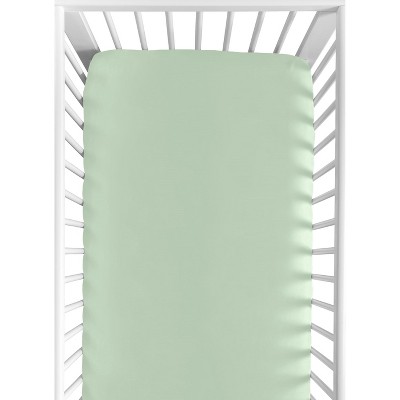 Image of Sweet Jojo Designs Gender Neutral Baby Fitted Crib Sheet Woodsy Collection Solid Green