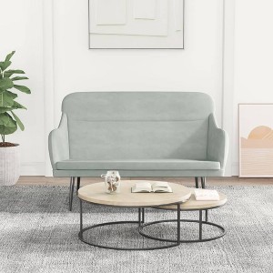 vidaXL Bench Light Gray 43.3 in.x29.9 in.x31.5 in. Velvet - 1 of 4