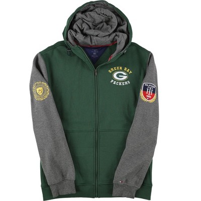 Tommy Hilfiger Mens Green Bay Packers Hoodie Sweatshirt, Green, Medium