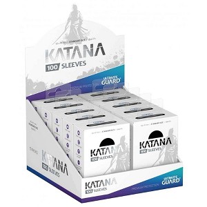 Ultimate Guard Katana Black Standard Size Card Sleeves Display Box [10 Packs] - 1 of 2