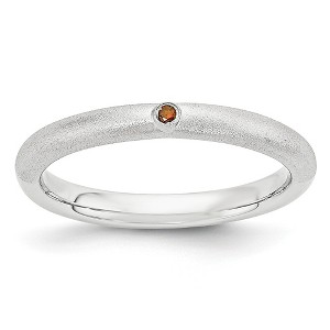 Black Bow Jewelry Satin Sterling Silver Stackable 1 Pt. Red Diamond 2.5mm Band - 1 of 4