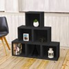 Way Basics Stackable Eco Cube Storage Cubby Organizer Black Wood Grain - image 4 of 4