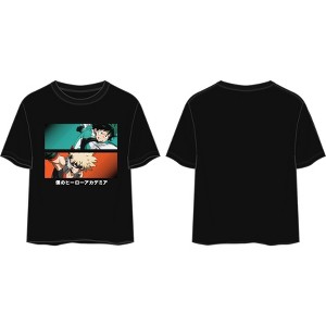 My Hero Academia Bakugo and Deku Women's Black Crop Top Graphic Tee - 1 of 3