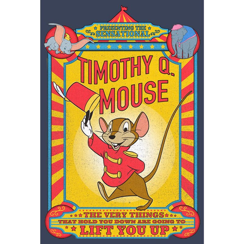 Boy's Dumbo Timothy Q. Mouse Circus Poster T-Shirt, 2 of 4