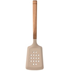 Cook With Color Silicone Perforated Turner with Wooden Handle