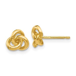 Black Bow Jewelry 7mm Love Knot Post Earrings in 14k Yellow Gold - 1 of 4