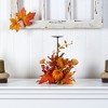 Nearly Natural 12-in Fall Maple Leaves, Berries and Pumpkin Autumn Harvest Candle Holder - 3 of 4