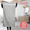100 Turkish Cotton Bath Towel Set, 2 Pcs, Light Grey, 27x54 Inches, Soft Absorbent - 3 of 4