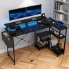 57.9" L-Shaped Computer Desk with RGB Lights, Charging Station and Monitor Stand, Reversible Gaming Workstation for Home Office -3irtyhousy - 2 of 4