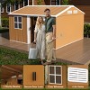 Brown Heavy-Duty Metal Outdoor Storage Shed with Windows, Lockable, All-Weather Waterproof Garden Tool Shed for Backyard or Lawn – Cuddlewood - 3 of 4
