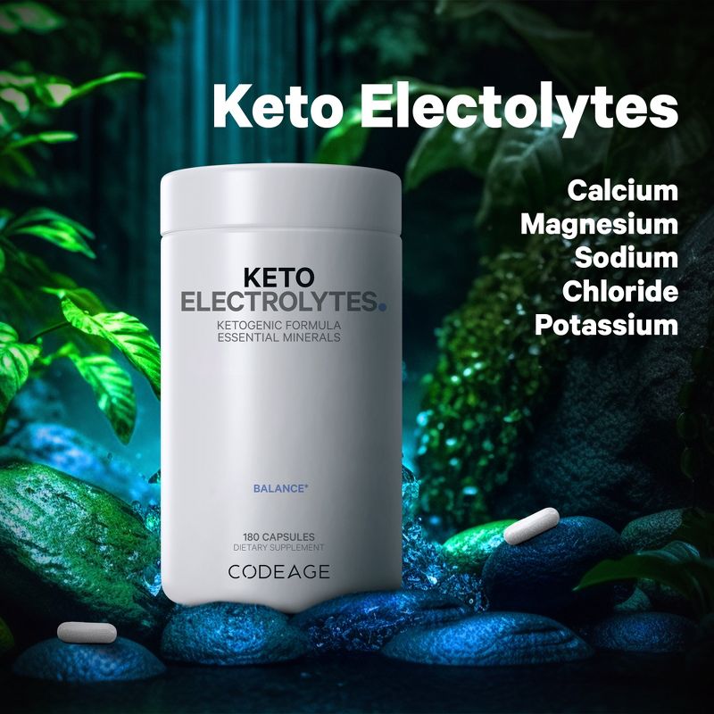 Codeage Keto Electrolytes, Magnesium, Potassium, Calcium, Mineral Salts Supplement -180ct, 4 of 11