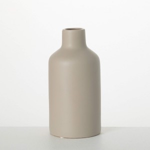 Sullivans 10.5" Matte Gray Bottle Vase, Ceramic - 1 of 4
