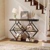 GAOMON 3-Tier Console Table with Storage, Entryway Table with Open Shelves & Diamond-Shaped Metal Frame, for Hallway, Foyer, Living Room, Black - 4 of 4