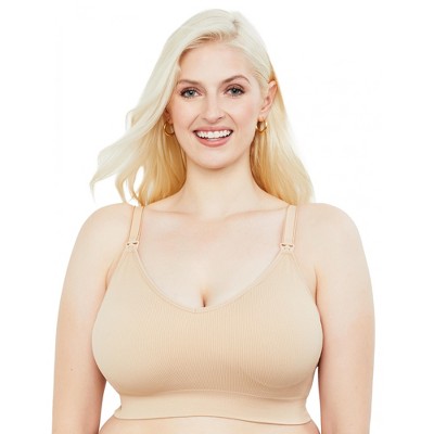 Seamless Clip Down Maternity and Nursing Bra Nude