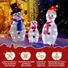SEVOBAL Decorative Holiday Scene Props, Three-Piece Snowman Family Outdoor Set with Stakes for Seasonal Holiday Displays, White, 18.9"*13.39"*3.15" - 4 of 4