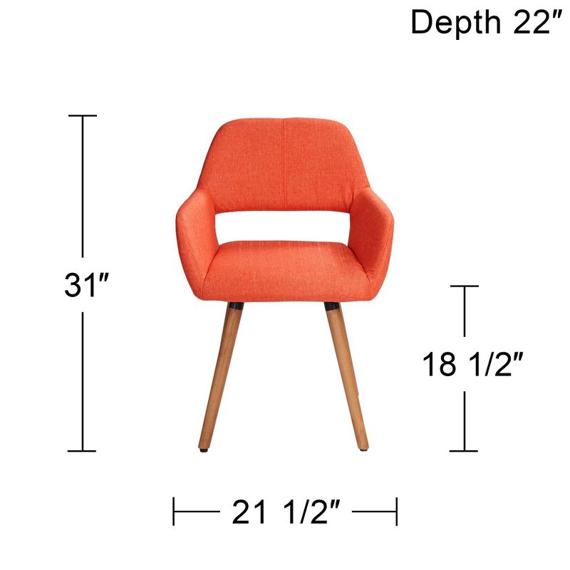55 Downing Street Nelson Orange Fabric Mid-Century Modern Dining Chair, 4 of 10