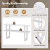 LOVMOR Retro Elegant Console Table, with Marble-Effect Top and Versatile Storage Solutions, for Entryway, Living Room - Antique White - 4 of 4