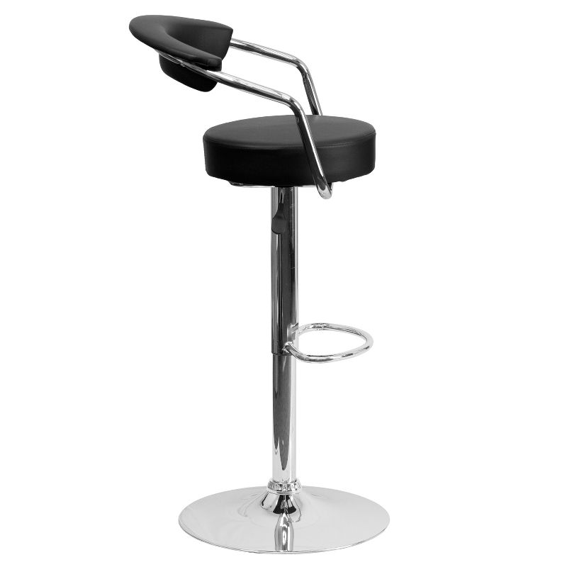 Flash Furniture Contemporary Vinyl Adjustable Height Barstool with Arms and Chrome Base, 4 of 6