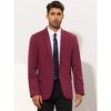 Lars Amadeus Men's Solid Color Notch Lapel One Button Formal Sports Coat - 2 of 4