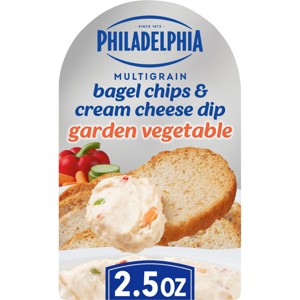 Philadelphia Multigrain Bagel Chips & Garden Vegetable Cream Cheese Dip Snack - 2.5oz - 1 of 4