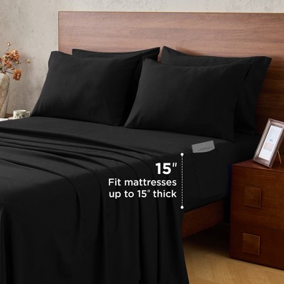 Regency Heights 9Pcs BIAB Woven Stripe Texture Comforter Set, Premium Touch Solid Color Bed Set with Matching Shams and Sheets, Black, Queen — фото 5