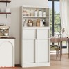Bathroom Tall Bathroom Cabinet, Floor Storage Cabinet w/ Doors & 2 Drawers, 51" H Tall Organizer Cabinet Freestanding - 4 of 4
