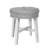 18" Sophia Tufted Backless Wood Vanity Stool - Hillsdale Furniture - 2 of 4