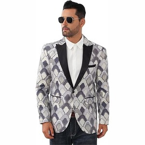 Clearlove Men's Peak Lapel Single Button Tuxedo Jacket Contrast Pocket Formal Party Prom Wedding Blazer - 1 of 4