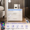 Hommpa Modern LED Small Nightstand Bedside Table with 2 Drawers - 2 of 4