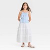 Girls' Peplum Gauze Tank Top - Cat & Jack™ Blue - 3 of 3