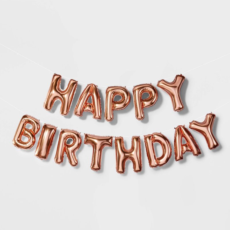 &#34;Happy Birthday&#34; Balloon Rose Gold - Spritz&#8482;, 1 of 11