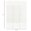 NicBex 5.6' Tall 3-panel Room Divider Folding Privacy Screen for Room Separation, Wave Fiber Freestanding Wall Partition, White - image 3 of 4