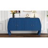 VYNXARIA U-Style Four-Door Ash Veneer Storage Cabinet with Curved Legs - Elegant & Functional - 3 of 4