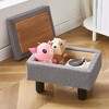 ChicFurnit Ottomans and Benches Storage Ottoman Rectangle Footstool Foot Rest Footstool with Wood Legs for Living Room, Gray, 15.9"*12"*9.8" - 2 of 4