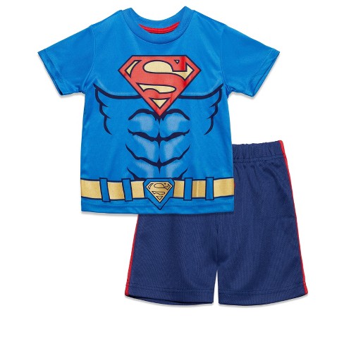DC Comics Batman Superman Boys T-Shirt and Mesh Shorts Set 