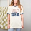 Simply Sage Market Women's Retro Party In The USA Stars Short Sleeve Ringer Tee - 2 of 4
