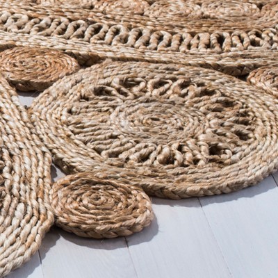 Handmade Natural Jute Round Area Rug, 3' Diameter