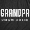 Mens Grandpa The Man The Myth The Bad Influence T shirt Funny Grandfather Papa - Crazy Dog Men's T Shirt - 2 of 4
