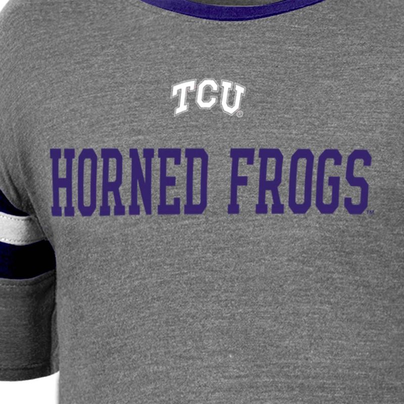 NCAA TCU Horned Frogs Girls&#39; Short Sleeve Striped Shirt, 3 of 4