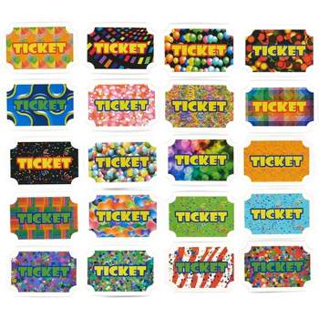100-Count Reward Tickets, Carnival Prize Tickets for Party & Kids Incentive, 4.75 x 4 x 2"