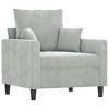 vidaXL Sofa Chair Light Gray 23.6 in. Velvet - 2 of 4